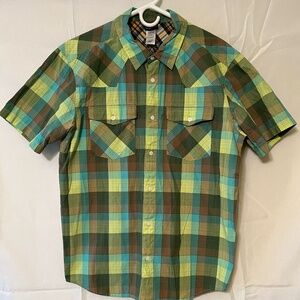 Patagonia Men's Three Trees s/s green plaid shirt